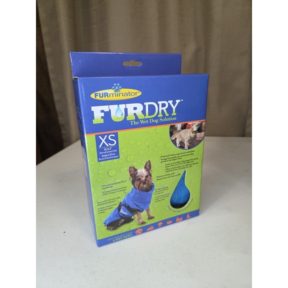 FURminator FURDRY TOWEL Dog Pet Grooming Bathing Blue XS